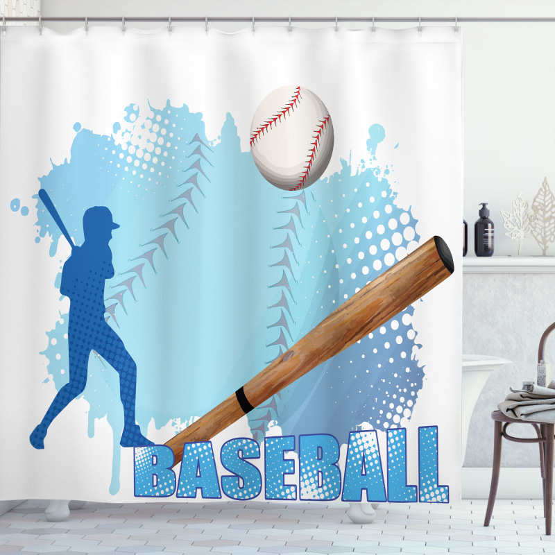 Baseball Sport Cartoon Shower Curtain