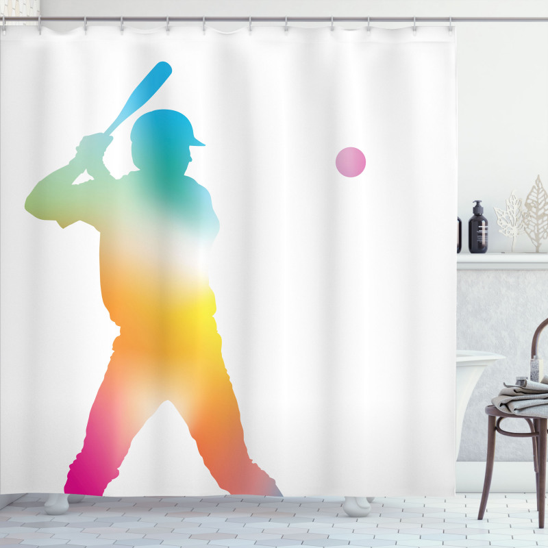 Hitter Swinging Arms Shower Curtain