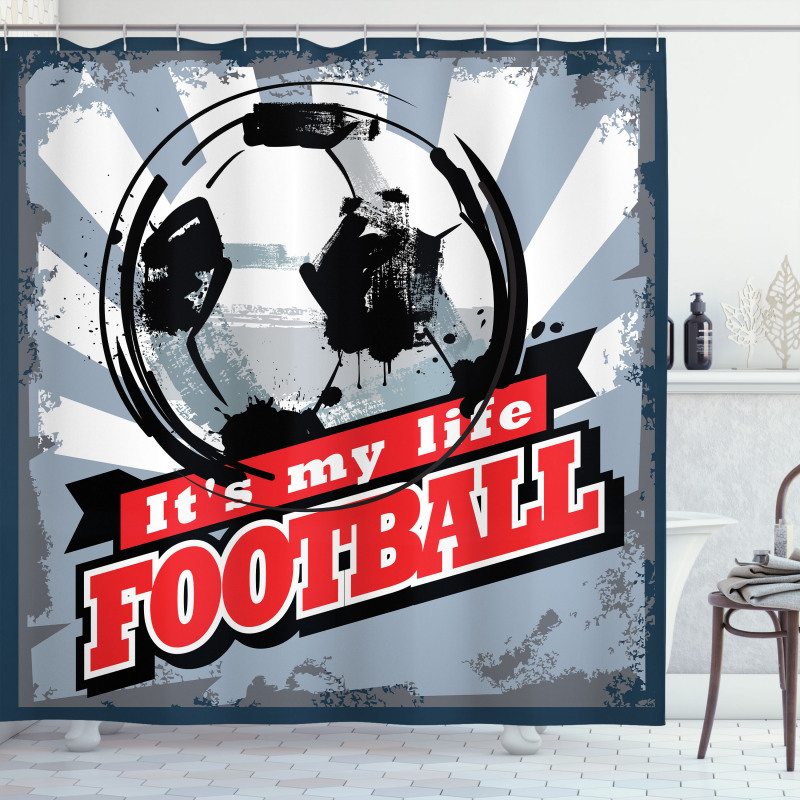 Grungy Football Pop Art Shower Curtain