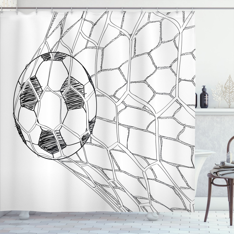 Soccer Ball in Net Shower Curtain