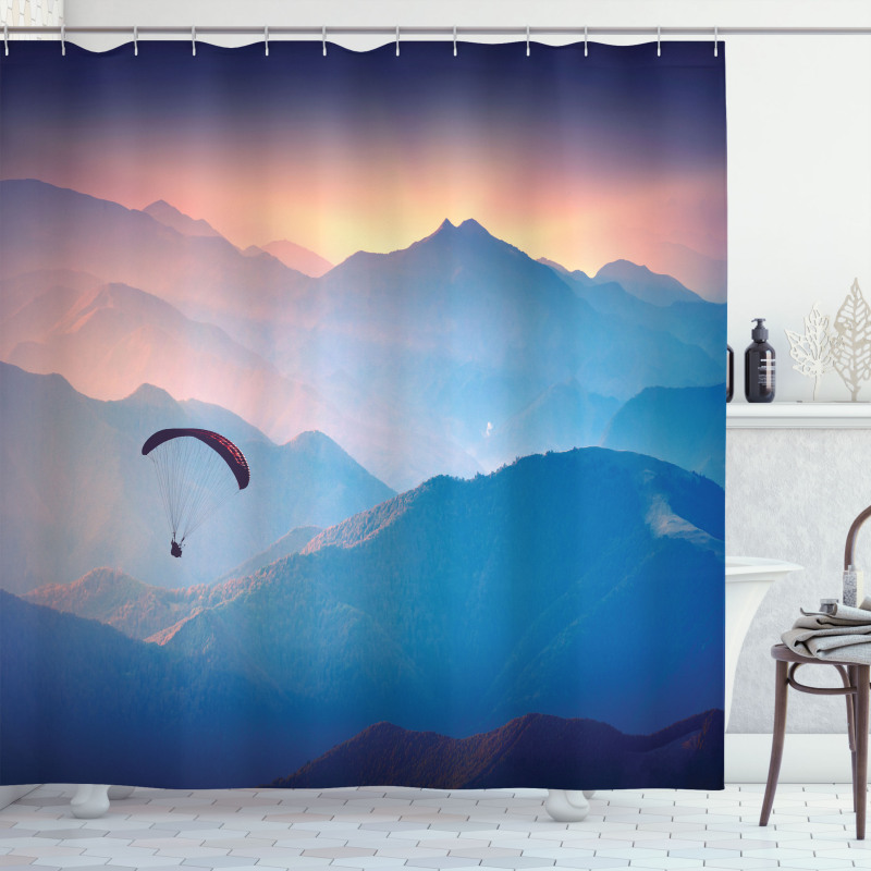 Paraglide Sun Mountains Shower Curtain