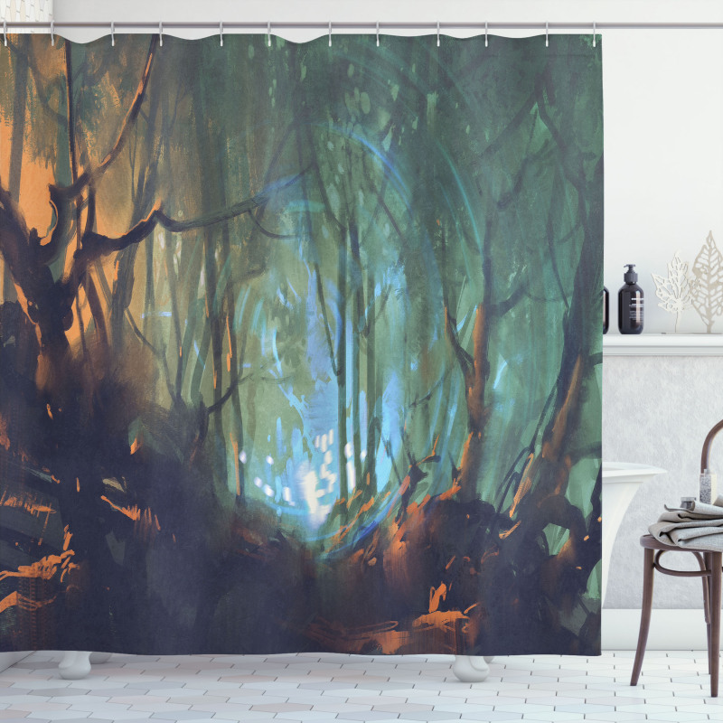 Mystic Dark Forest Shower Curtain