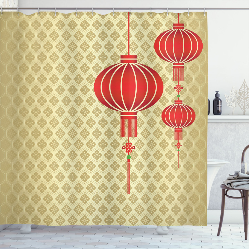 Chinese Baroque Pattern Shower Curtain
