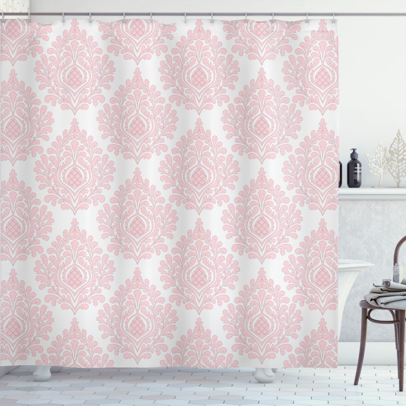 Pink Victorian Pattern Shower Curtain