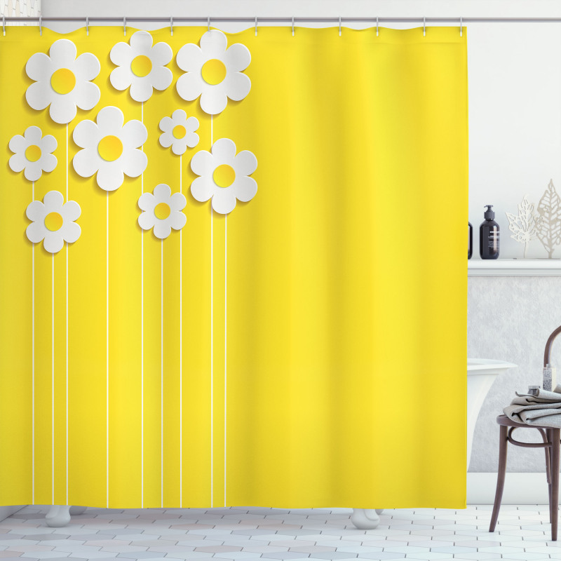 Cartoon Spring Flowers Shower Curtain