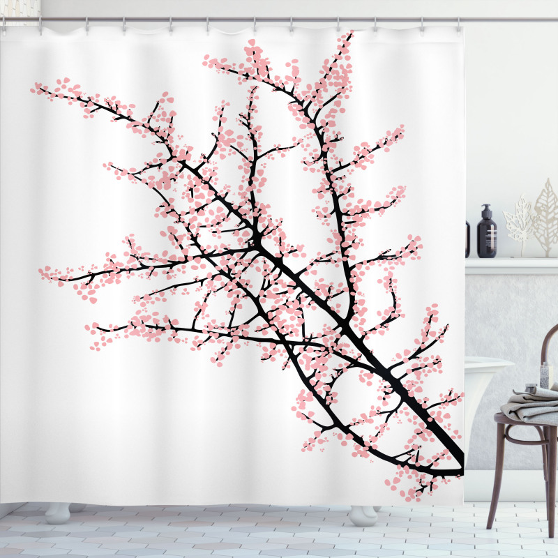 Cherry Branch Floral Shower Curtain