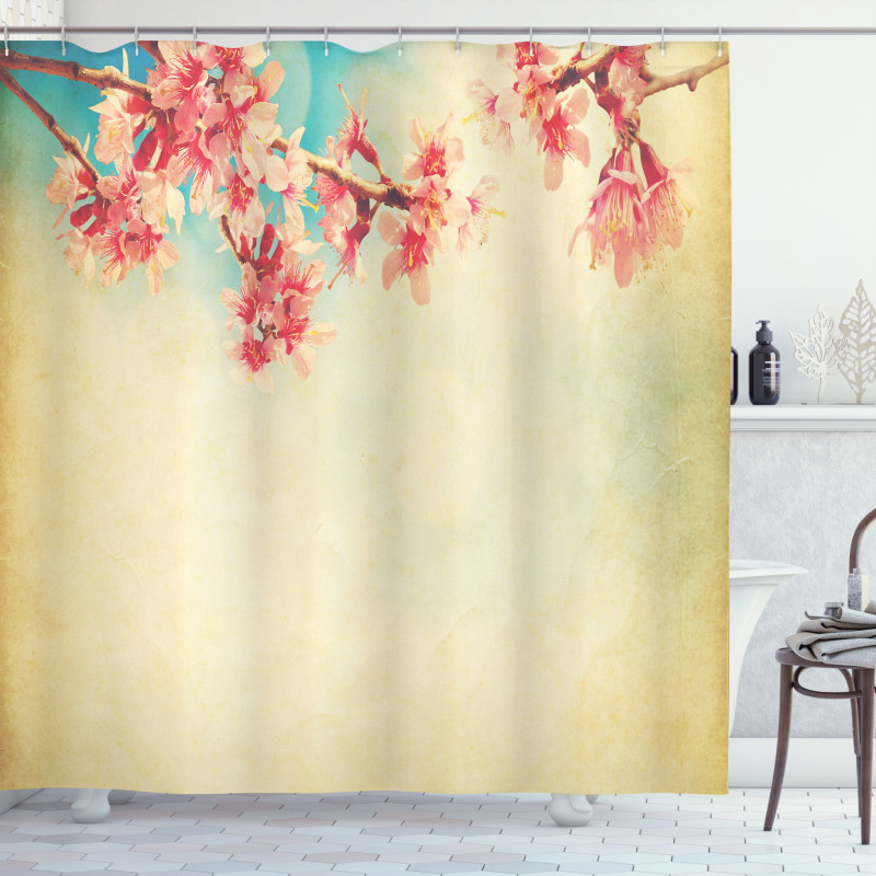 Spring Sakura Vintage Shower Curtain