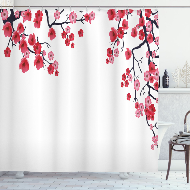 Sakura Branch Petal Shower Curtain