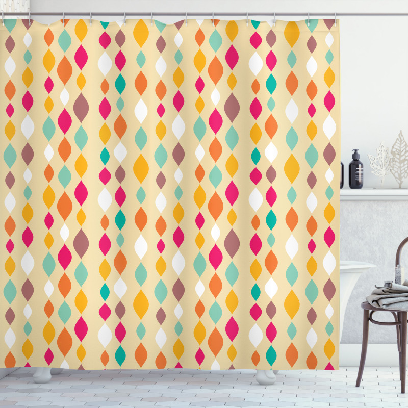 Retro Colorful Circles Shower Curtain