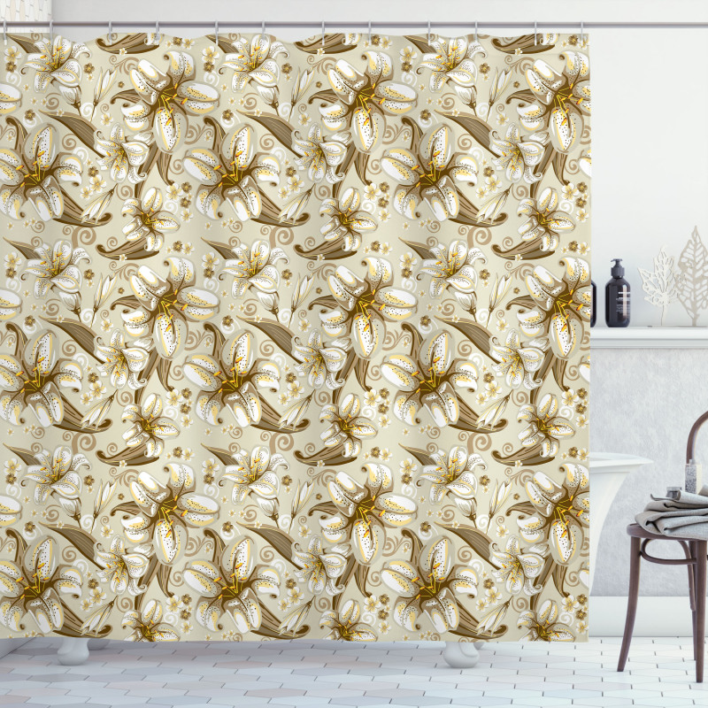 Blooming Flowers Petals Shower Curtain