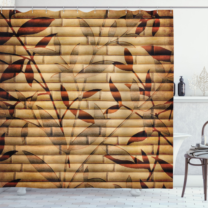 Bamboo Leaves Bohemian Shower Curtain