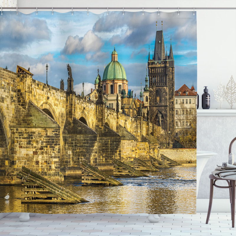 Czech Antique Castle Shower Curtain