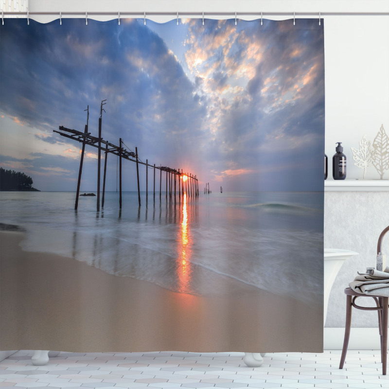 Sunset Ocean Romance Shower Curtain