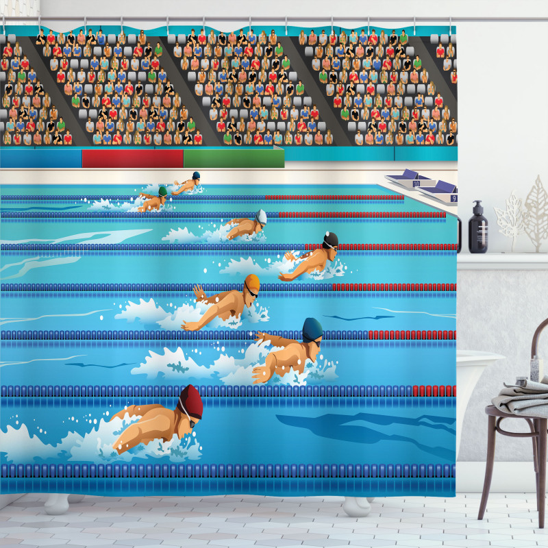 Olympics Swimming Race Shower Curtain