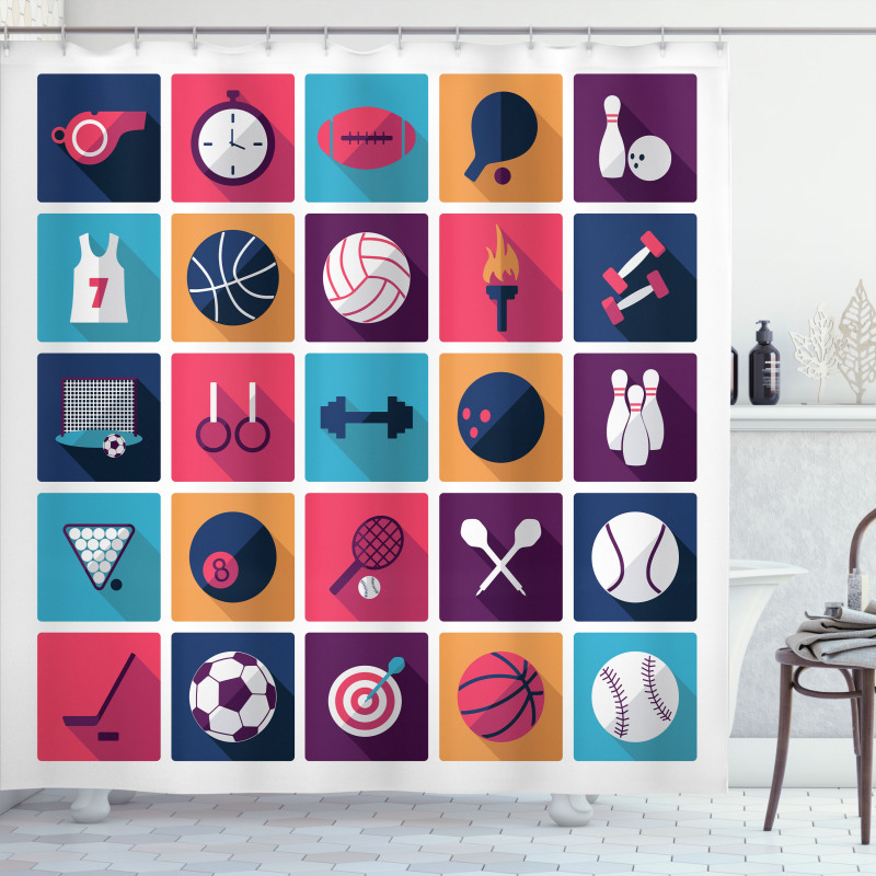 Bowling Collage Shower Curtain