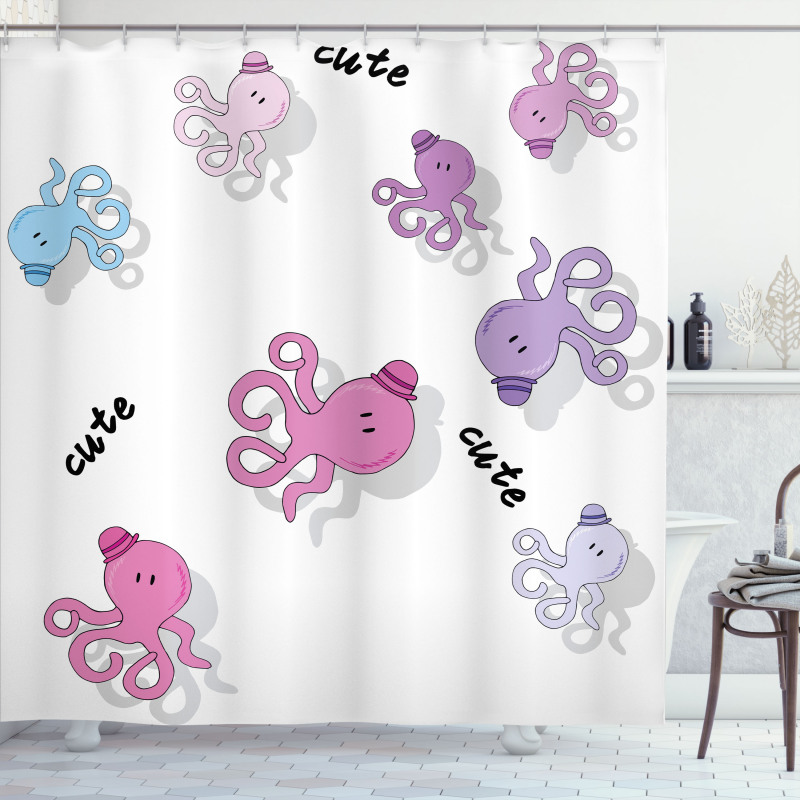 Cartoon Octopus Art Shower Curtain