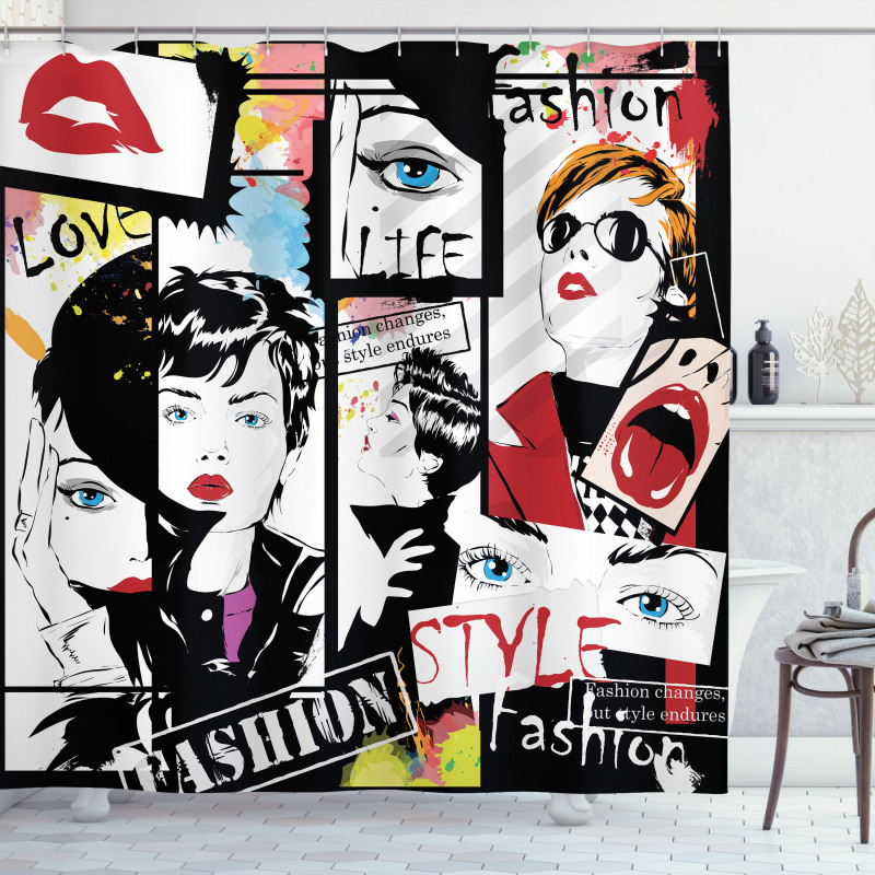 Modern Fashion Girl Shower Curtain