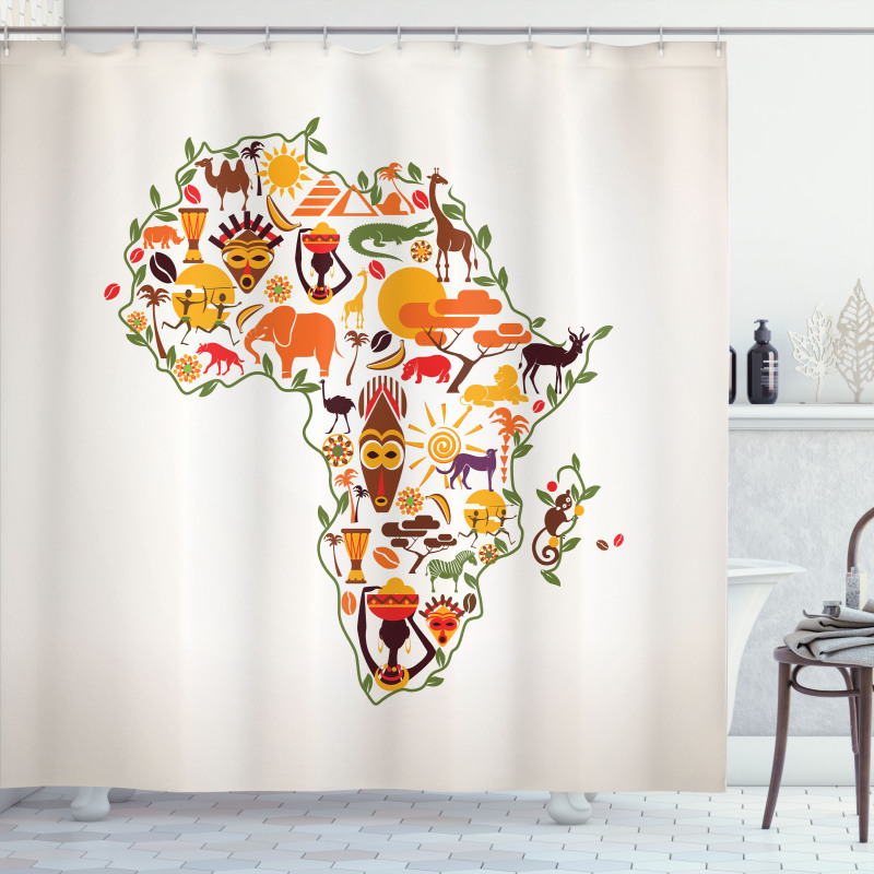 Travel Map Arts Shower Curtain