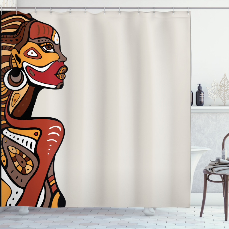 Hand Drawn Woman Art Shower Curtain