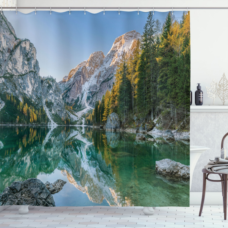 Fall View Lake Mountain Shower Curtain