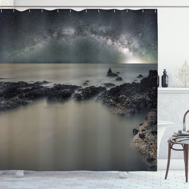 Milky Way Foggy Space Shower Curtain