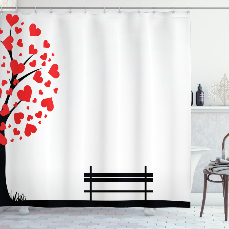 Tree HeArt Leaves Shower Curtain