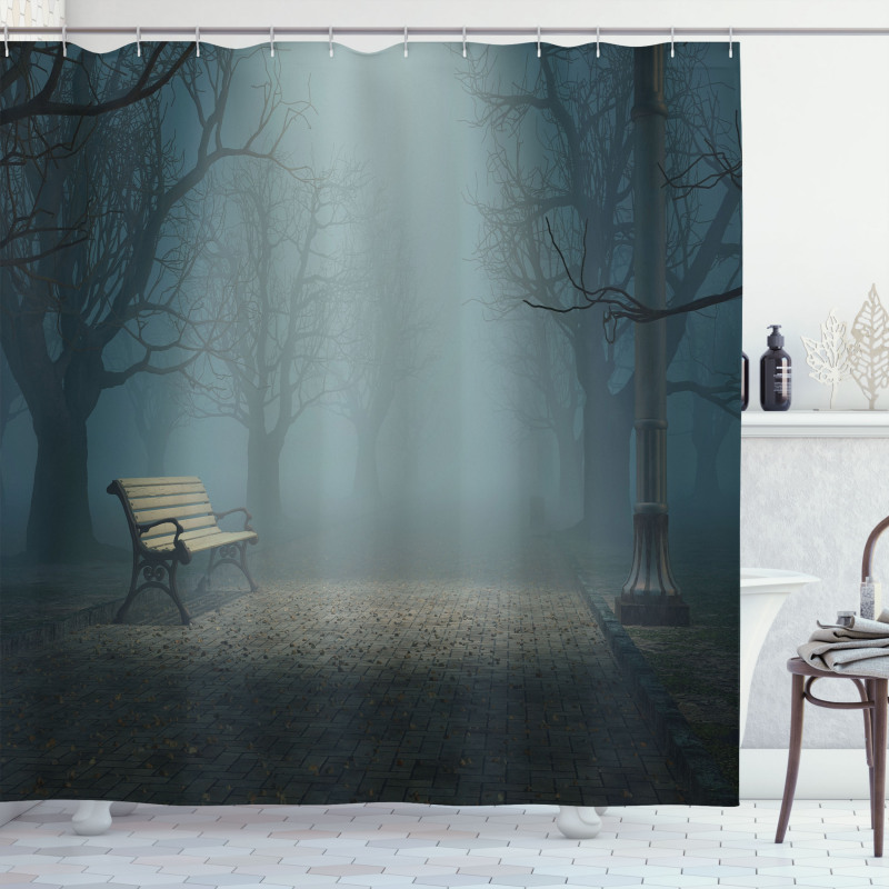 Mysterious Park Horror Shower Curtain