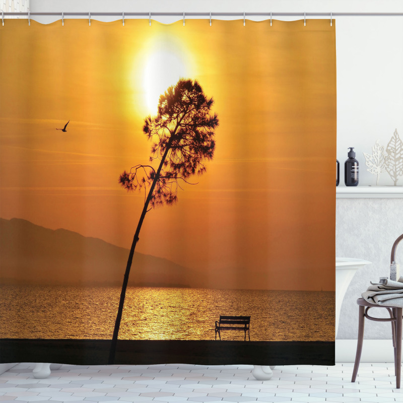 Romantic Sunset Twilight Shower Curtain