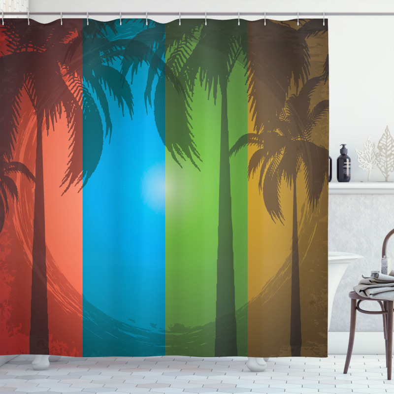 Palm Trees Bohemian Shower Curtain