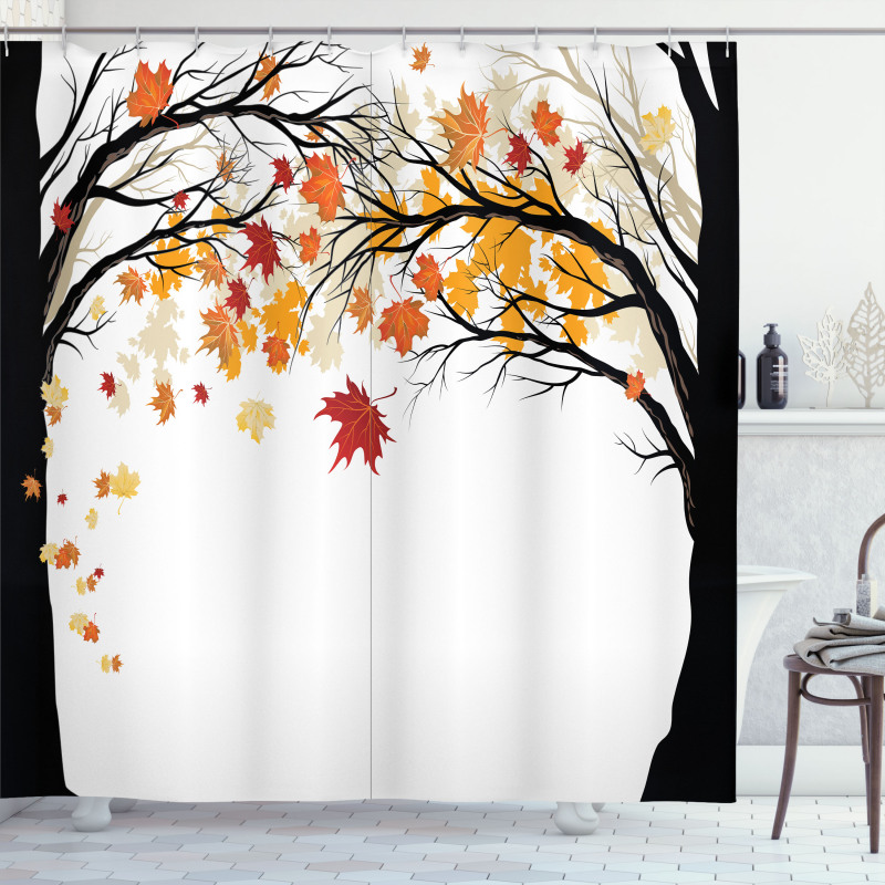 Trees with Dried Leaves Shower Curtain