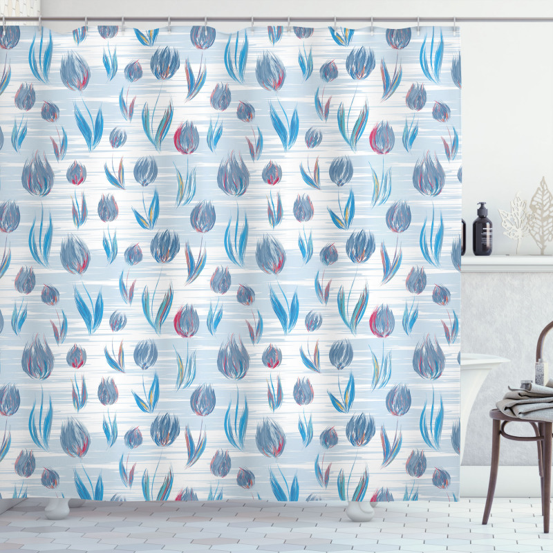 Painting Effect Tulips Shower Curtain