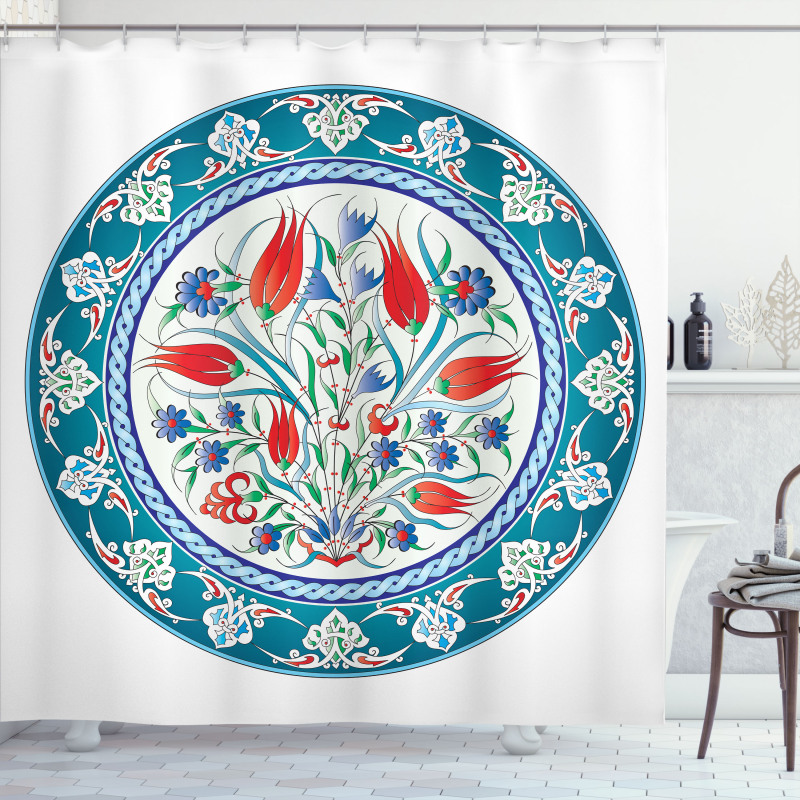 Turkish Tulip Floral Art Shower Curtain