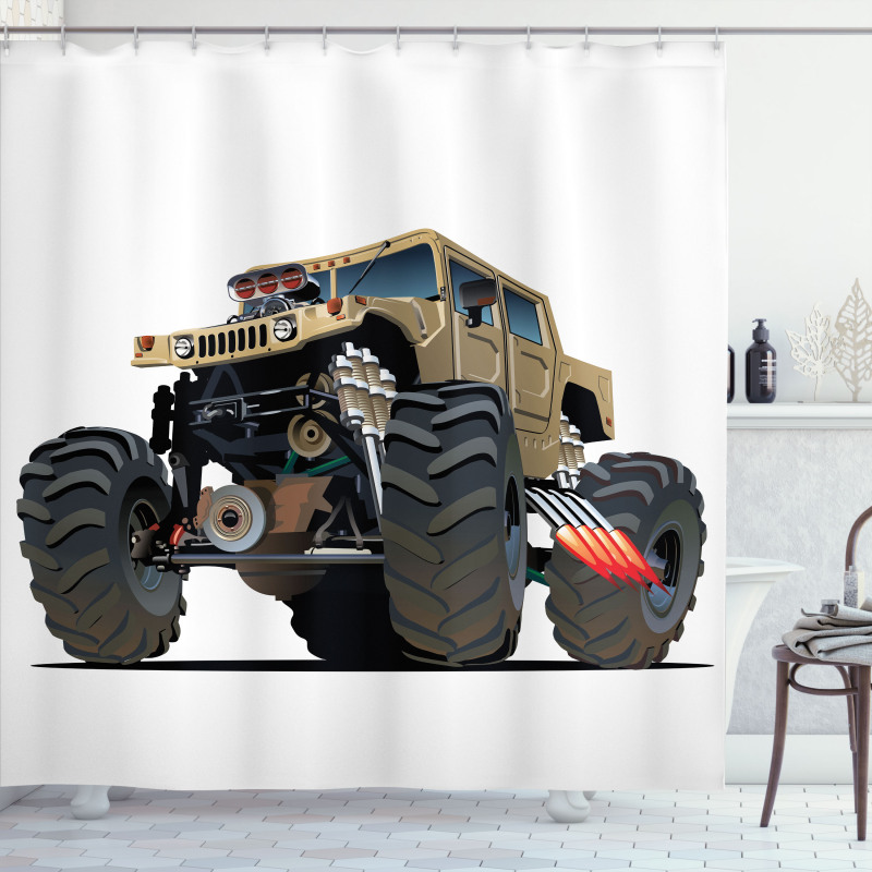 Monster Truck Racing Shower Curtain