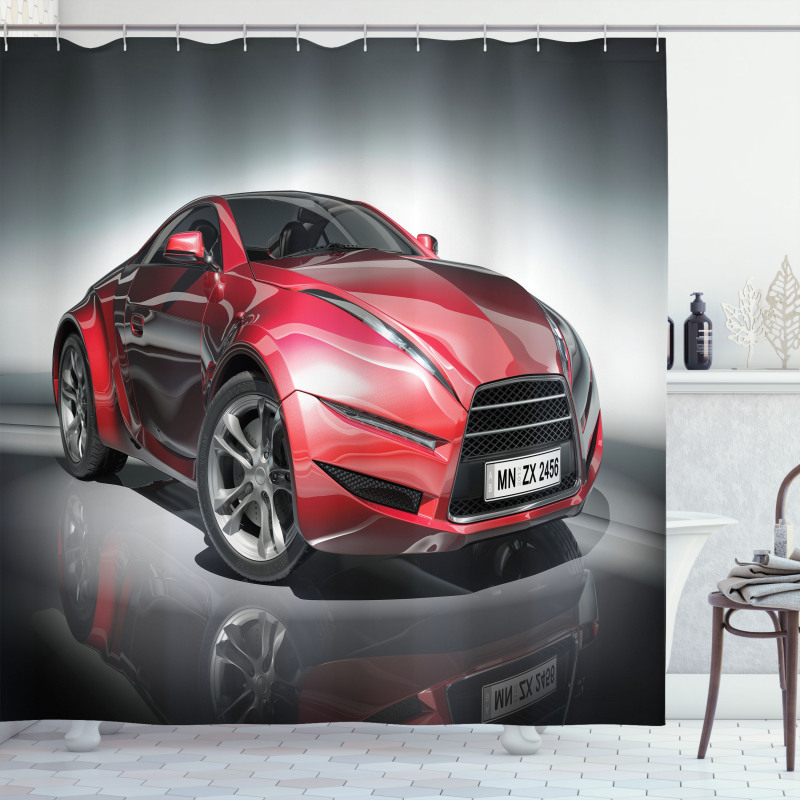 Red Fast Sports Racing Men Shower Curtain
