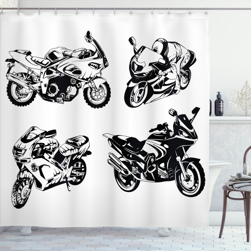 Motorbikes Shower Curtain
