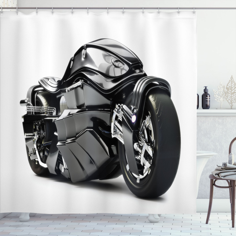 Future Ride Motorcycle Shower Curtain