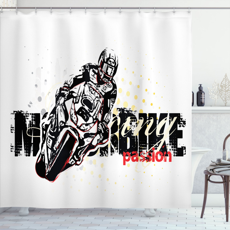 Grungy Race Passion Shower Curtain
