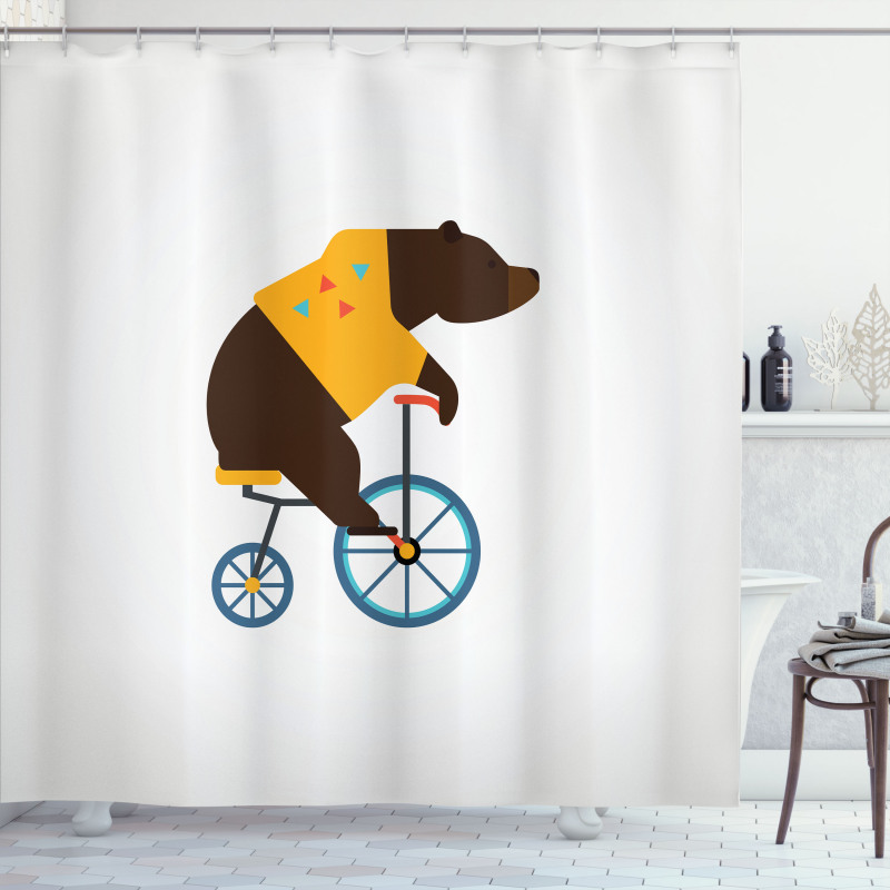 Bear Bicycle Circus Shower Curtain