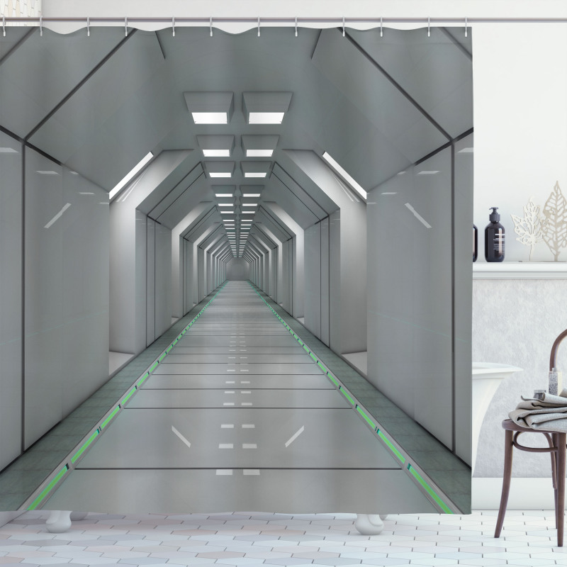 Corridor in Ship Space Shower Curtain