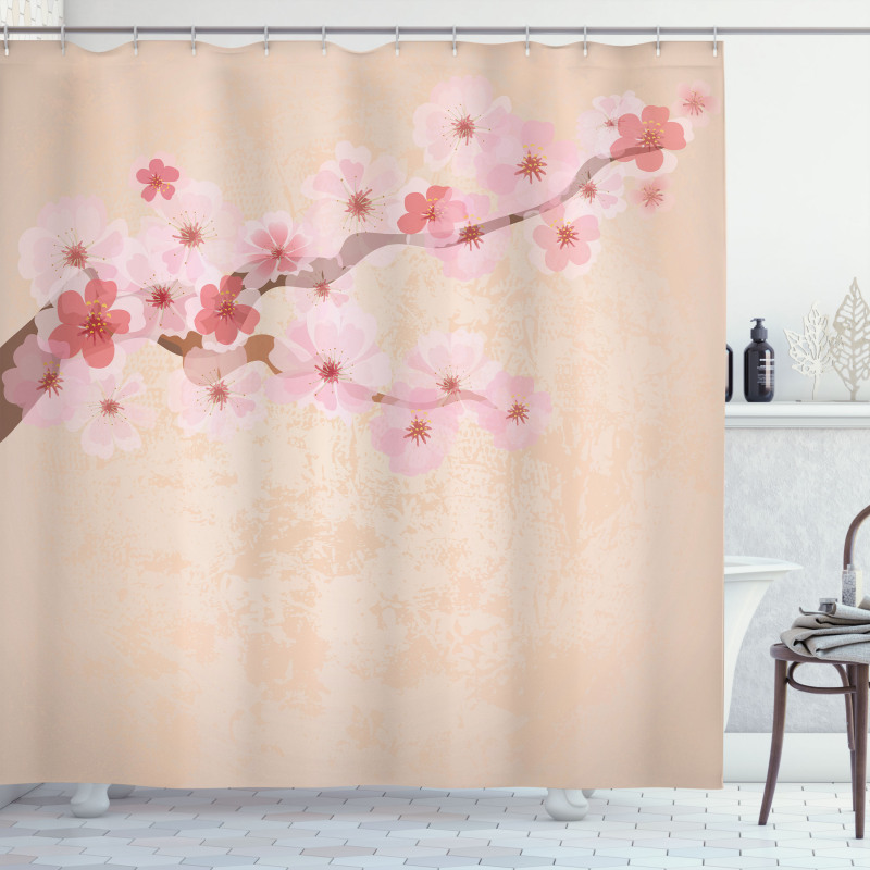 Pink Cherry Blossoms Shower Curtain