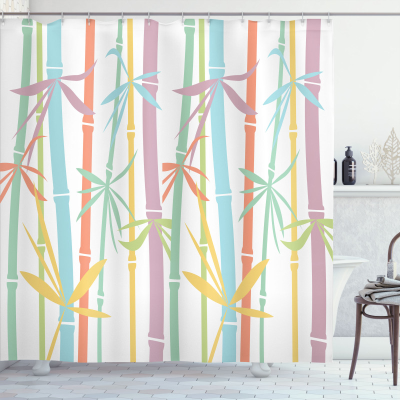 Colorful Bamboo Tree Shower Curtain