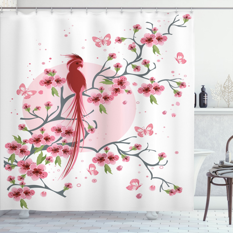 Mythical Phoenix Bird Shower Curtain