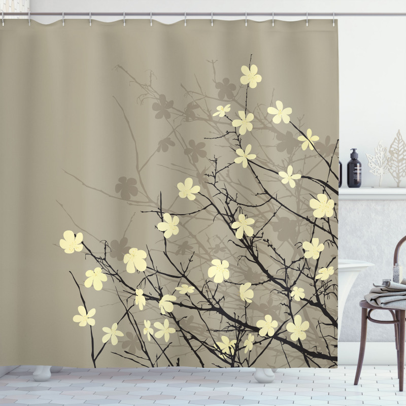 Retro Floral Shower Curtain