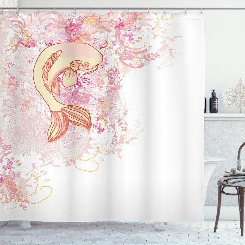 Pink Floral Shower Curtain