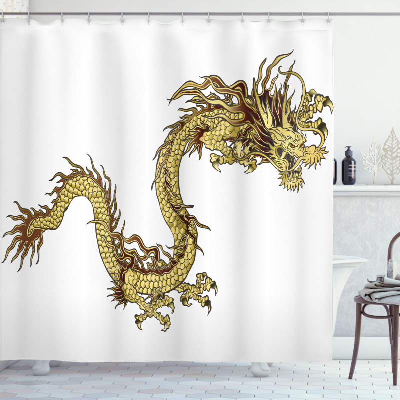 Fire Dragon Astrology Shower Curtain