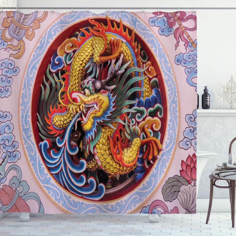 Chinese Dragon Mythical Shower Curtain