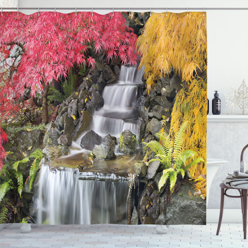 Tropical Fall Flowers Shower Curtain