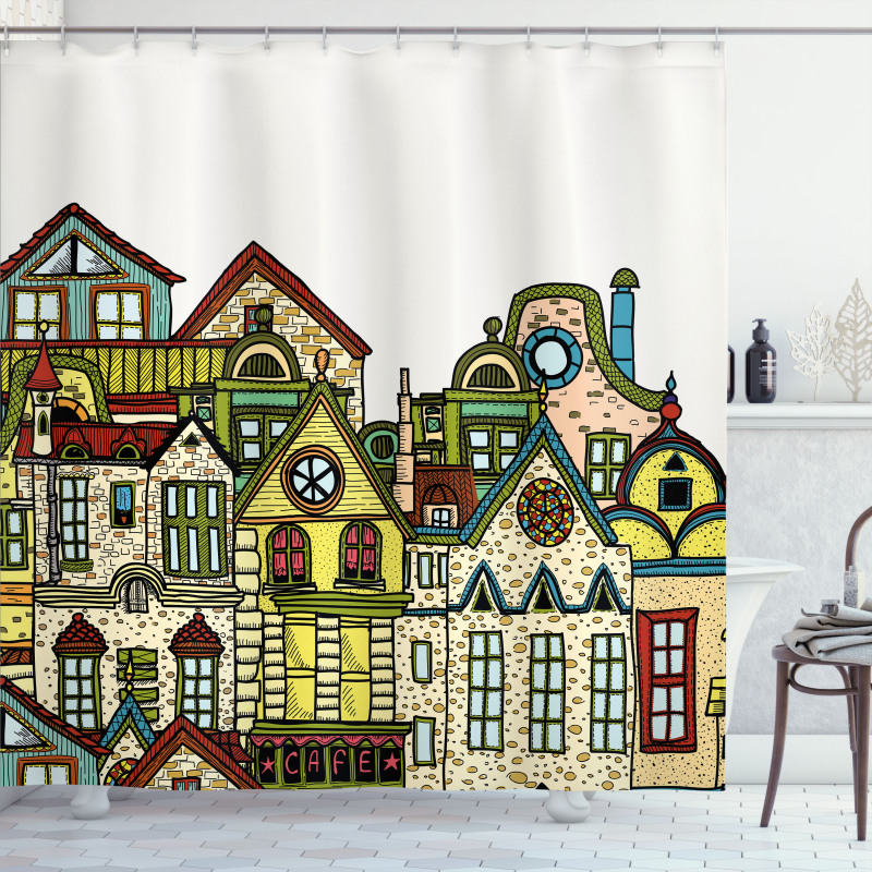 Old Town View Art Shower Curtain