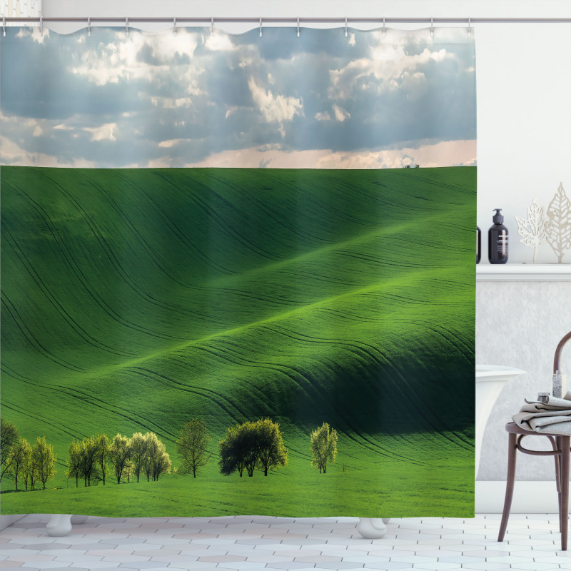 Cloudy Meadow Hills Shower Curtain
