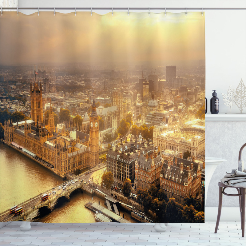 London Aerial Scenery Shower Curtain